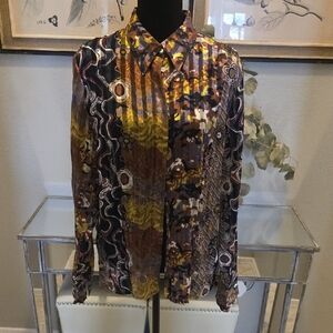Multicolor Patterned Women's Blouse